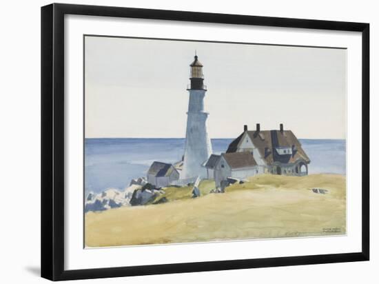 Lighthouse and Buildings, Portland Head, 1927-Edward Hopper-Framed Art Print