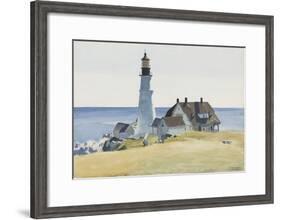 Lighthouse and Buildings, Portland Head, 1927-Edward Hopper-Framed Art Print