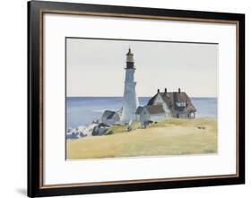 Lighthouse and Buildings, Portland Head, 1927-Edward Hopper-Framed Art Print