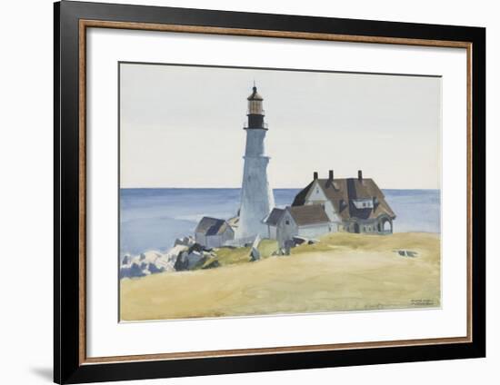 Lighthouse and Buildings, Portland Head, 1927-Edward Hopper-Framed Art Print