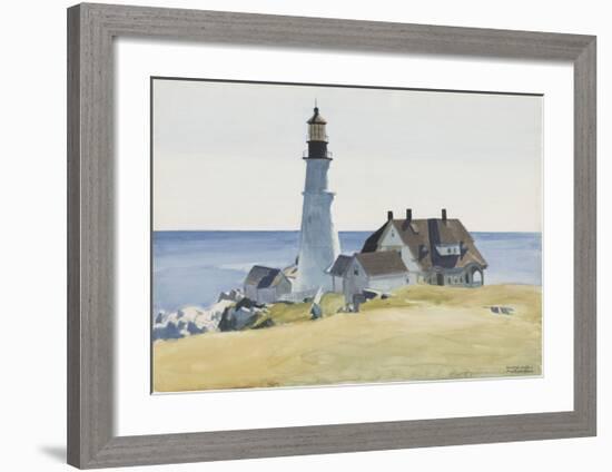 Lighthouse and Buildings, Portland Head, 1927-Edward Hopper-Framed Art Print