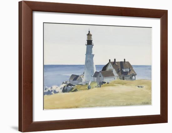 Lighthouse and Buildings, Portland Head, 1927-Edward Hopper-Framed Art Print