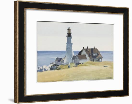 Lighthouse and Buildings, Portland Head, 1927-Edward Hopper-Framed Art Print