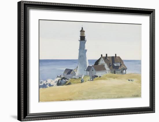 Lighthouse and Buildings, Portland Head, 1927-Edward Hopper-Framed Art Print