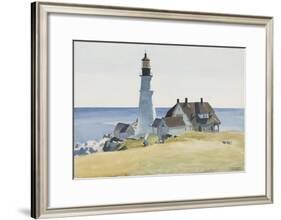 Lighthouse and Buildings, Portland Head, 1927-Edward Hopper-Framed Art Print