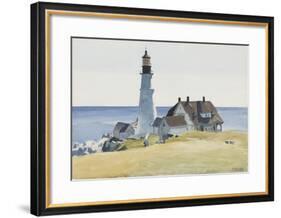 Lighthouse and Buildings, Portland Head, 1927-Edward Hopper-Framed Art Print