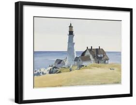 Lighthouse and Buildings, Portland Head, 1927-Edward Hopper-Framed Art Print