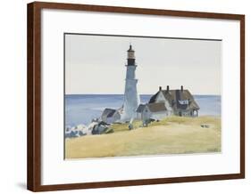 Lighthouse and Buildings, Portland Head, 1927-Edward Hopper-Framed Art Print