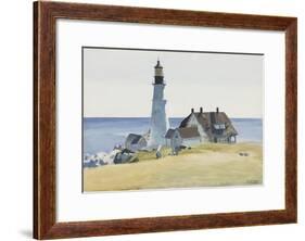 Lighthouse and Buildings, Portland Head, 1927-Edward Hopper-Framed Art Print
