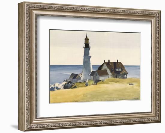 Lighthouse and Buildings, Portland Head, Cape Elizabeth, Maine, c.1927-Edward Hopper-Framed Art Print