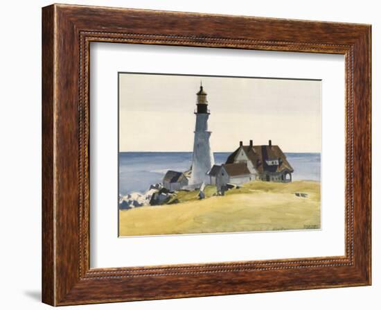 Lighthouse and Buildings, Portland Head, Cape Elizabeth, Maine, c.1927-Edward Hopper-Framed Art Print