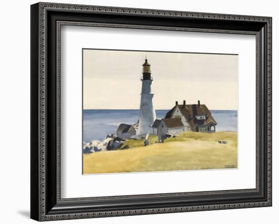 Lighthouse and Buildings, Portland Head, Cape Elizabeth, Maine, c.1927-Edward Hopper-Framed Art Print