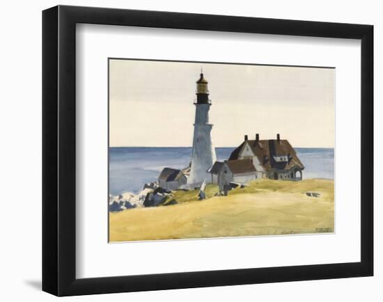 Lighthouse and Buildings, Portland Head, Cape Elizabeth, Maine, c.1927-Edward Hopper-Framed Art Print