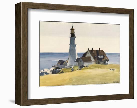 Lighthouse and Buildings, Portland Head, Cape Elizabeth, Maine, c.1927-Edward Hopper-Framed Art Print