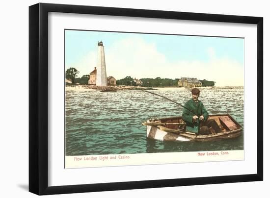 Lighthouse and Casino, New London, Connecticut-null-Framed Art Print