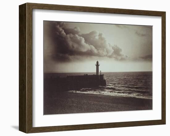 Lighthouse and Jetty, Le Havre-Gustave Le Gray-Framed Giclee Print