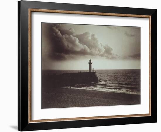 Lighthouse and Jetty, Le Havre-Gustave Le Gray-Framed Giclee Print