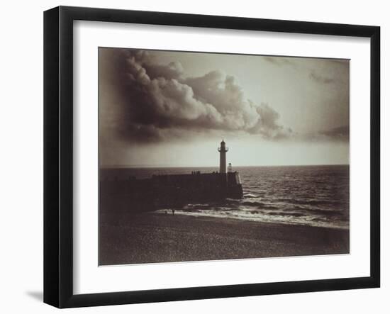 Lighthouse and Jetty, Le Havre-Gustave Le Gray-Framed Giclee Print