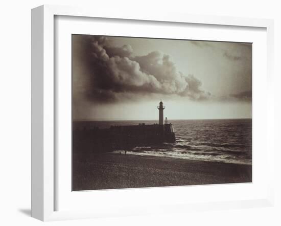 Lighthouse and Jetty, Le Havre-Gustave Le Gray-Framed Giclee Print