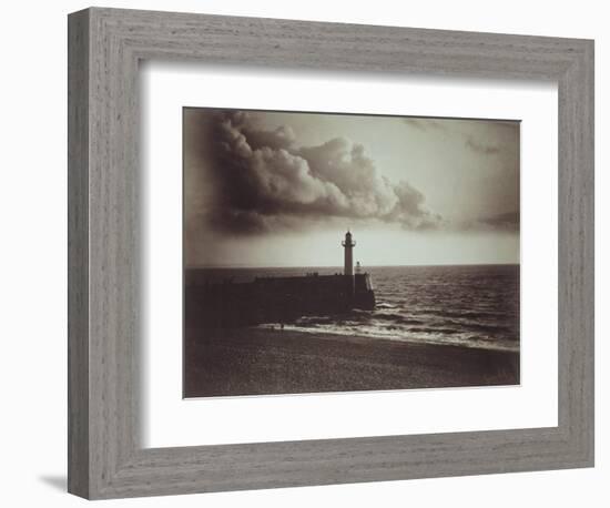 Lighthouse and Jetty, Le Havre-Gustave Le Gray-Framed Giclee Print