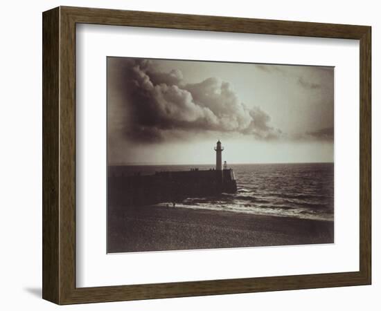 Lighthouse and Jetty, Le Havre-Gustave Le Gray-Framed Giclee Print