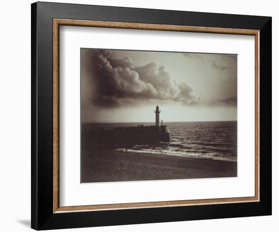 Lighthouse and Jetty, Le Havre-Gustave Le Gray-Framed Giclee Print