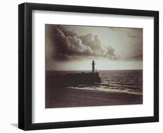 Lighthouse and Jetty, Le Havre-Gustave Le Gray-Framed Giclee Print