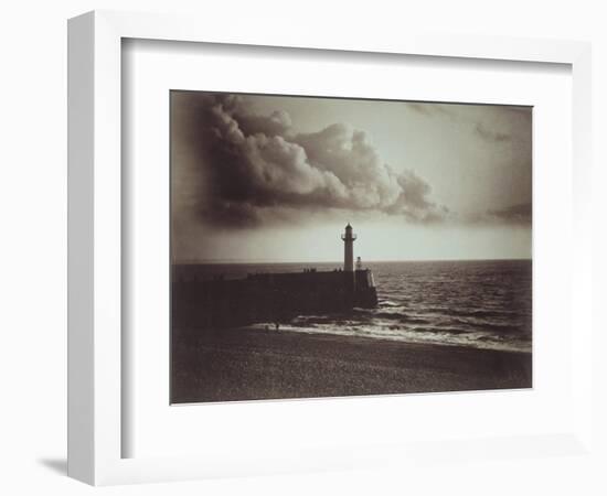 Lighthouse and Jetty, Le Havre-Gustave Le Gray-Framed Giclee Print