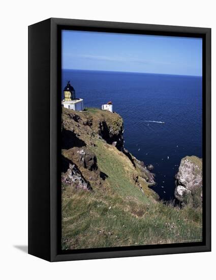 Lighthouse and Sea-Bird Cliffs, St. Abb's Head, Berwickshire, Borders, Scotland-Geoff Renner-Framed Premier Image Canvas