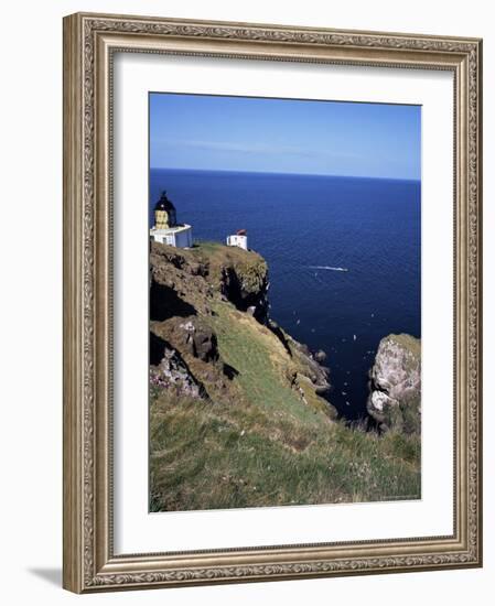 Lighthouse and Sea-Bird Cliffs, St. Abb's Head, Berwickshire, Borders, Scotland-Geoff Renner-Framed Photographic Print