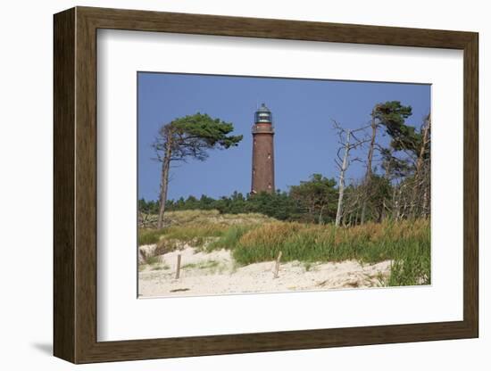 Lighthouse and Windswept Trees - Darsser Ort on the Darss Peninsula-Uwe Steffens-Framed Photographic Print