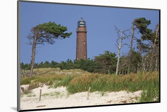 Lighthouse and Windswept Trees - Darsser Ort on the Darss Peninsula-Uwe Steffens-Mounted Photographic Print