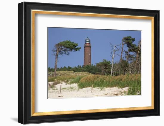 Lighthouse and Windswept Trees - Darsser Ort on the Darss Peninsula-Uwe Steffens-Framed Photographic Print