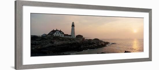 Lighthouse at Coast, Portland Head Lighthouse, Cape Elizabeth, Maine, USA-null-Framed Photographic Print