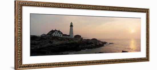 Lighthouse at Coast, Portland Head Lighthouse, Cape Elizabeth, Maine, USA-null-Framed Photographic Print