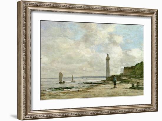 Lighthouse at Honfleur, 1864-66-Eug?ne Boudin-Framed Giclee Print