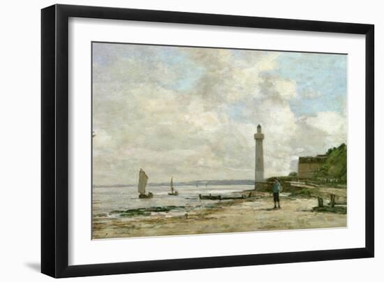 Lighthouse at Honfleur, 1864-66-Eug?ne Boudin-Framed Giclee Print