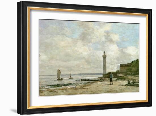 Lighthouse at Honfleur, 1864-66-Eug?ne Boudin-Framed Giclee Print