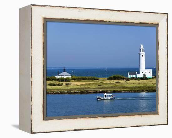 Lighthouse at Hurst Castle, Keyhaven, Hampshire, England, United Kingdom, Europe-David Hughes-Framed Premier Image Canvas