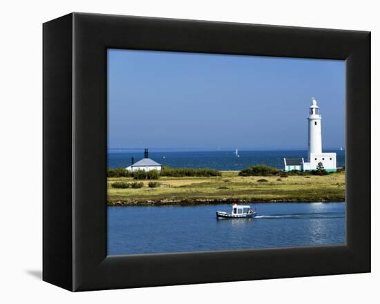 Lighthouse at Hurst Castle, Keyhaven, Hampshire, England, United Kingdom, Europe-David Hughes-Framed Premier Image Canvas