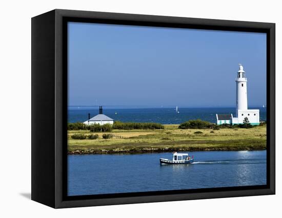 Lighthouse at Hurst Castle, Keyhaven, Hampshire, England, United Kingdom, Europe-David Hughes-Framed Premier Image Canvas