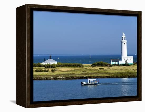 Lighthouse at Hurst Castle, Keyhaven, Hampshire, England, United Kingdom, Europe-David Hughes-Framed Premier Image Canvas