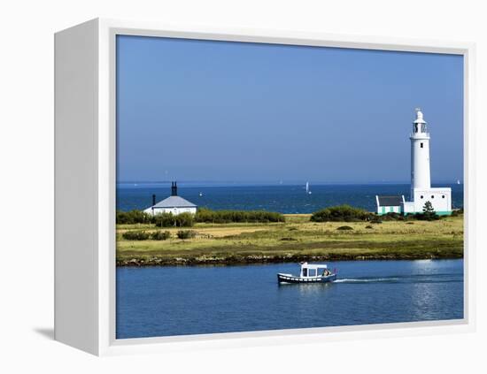 Lighthouse at Hurst Castle, Keyhaven, Hampshire, England, United Kingdom, Europe-David Hughes-Framed Premier Image Canvas