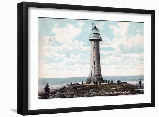 Lighthouse at New Brighton, Wirral, Merseyside, 1904-null-Framed Giclee Print