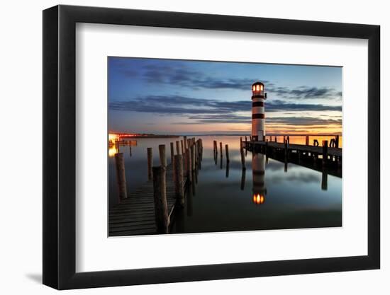 Lighthouse At Night-TomasSereda-Framed Photographic Print