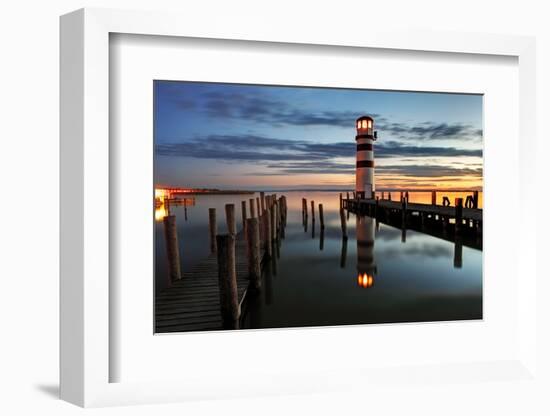Lighthouse At Night-TomasSereda-Framed Photographic Print