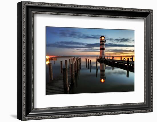 Lighthouse At Night-TomasSereda-Framed Photographic Print