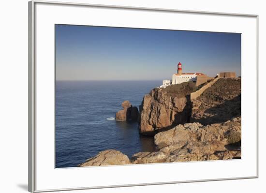 Lighthouse at sunrise, Cabo de Sao Vicente, Sagres, Algarve, Portugal, Europe-Markus Lange-Framed Photographic Print