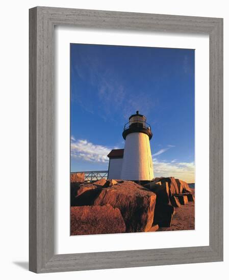 Lighthouse at Sunrise, Nantucket, MA-Walter Bibikow-Framed Photographic Print