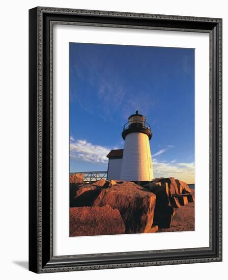 Lighthouse at Sunrise, Nantucket, MA-Walter Bibikow-Framed Photographic Print